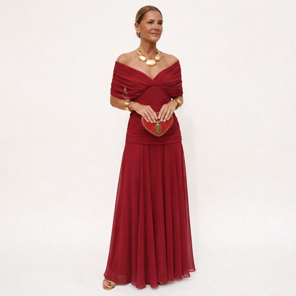 Velora™ | Vestido largo floral con escote en V
