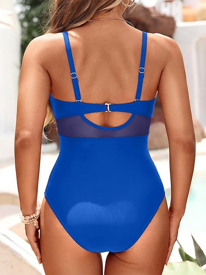 Bañador de una pieza con transparencias moldeadoras