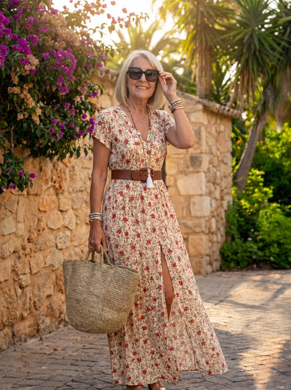 JOSELINA™ – Vestido largo bohemio y vaporoso con cinturón