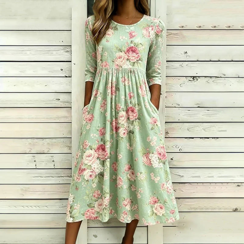 Vestido con estampado floral vintage
