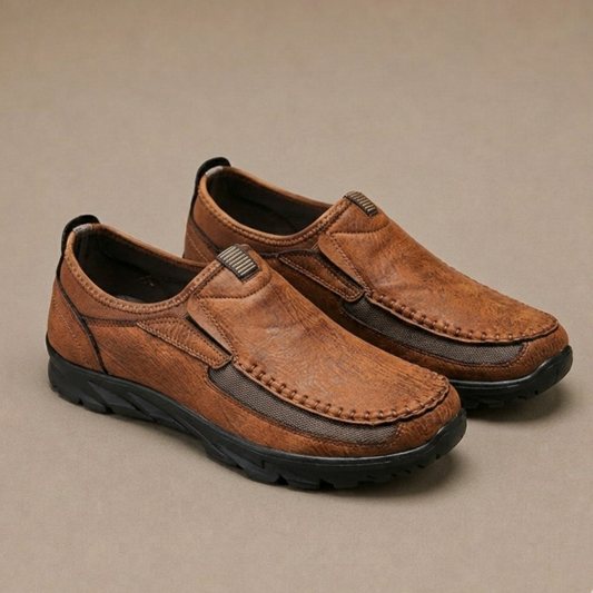 Zapatos casuales de cuero sin cordones