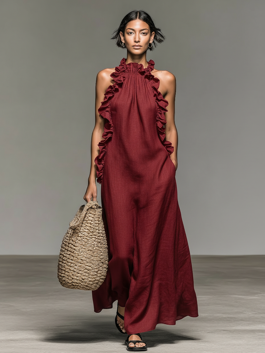 Lua | Vestido maxi con bolsillos