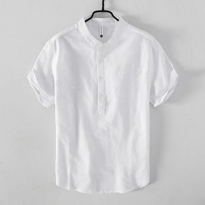 Elegante camisa de verano de algodón y lino
