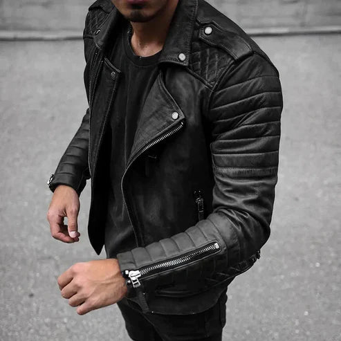 ROMÁN™ | Chaqueta biker de cuero elegante