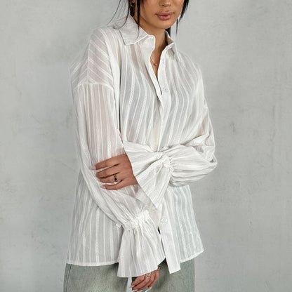 EMMA™ | Blusa con botones y Bindemanschetten