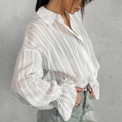 EMMA™ | Blusa con botones y Bindemanschetten