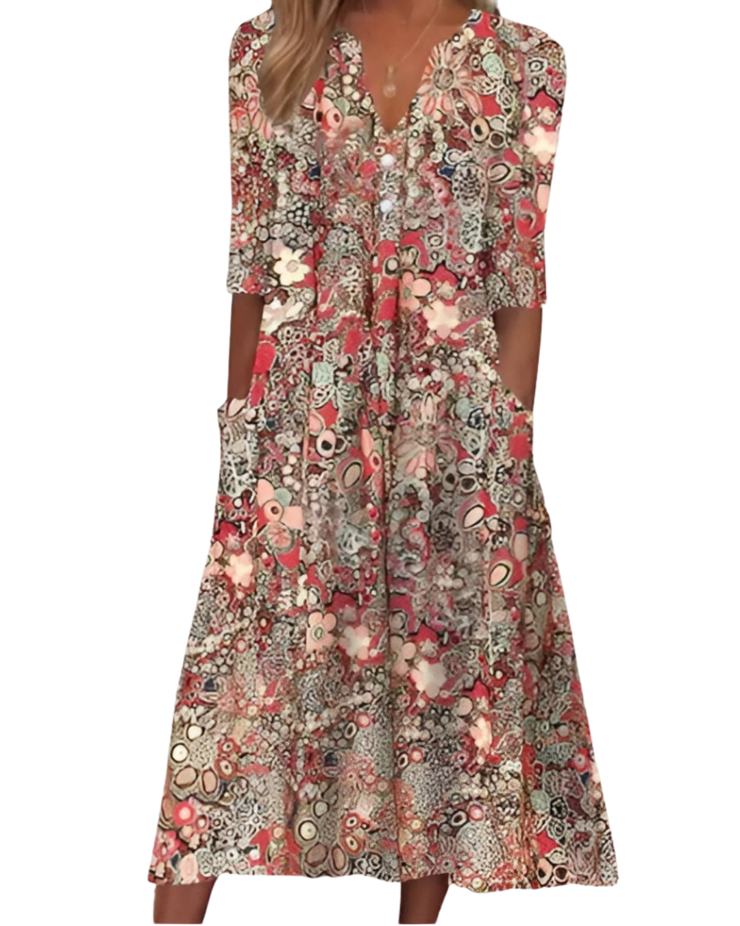 Andrea | Elegante Blumen-Hemdkleid