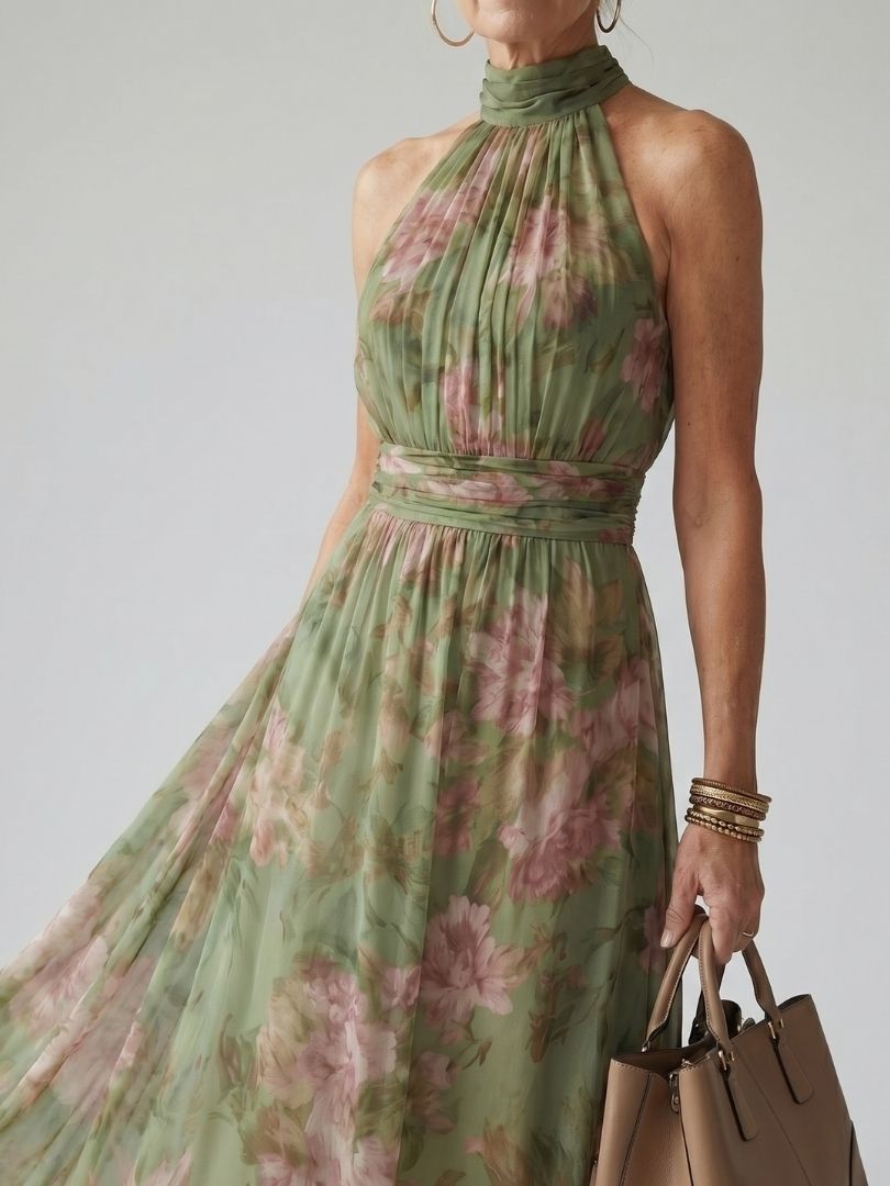 Noemí | Vestido maxi con cuello halter