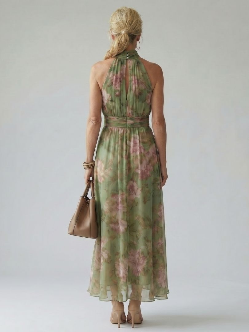 Noemí | Vestido maxi con cuello halter