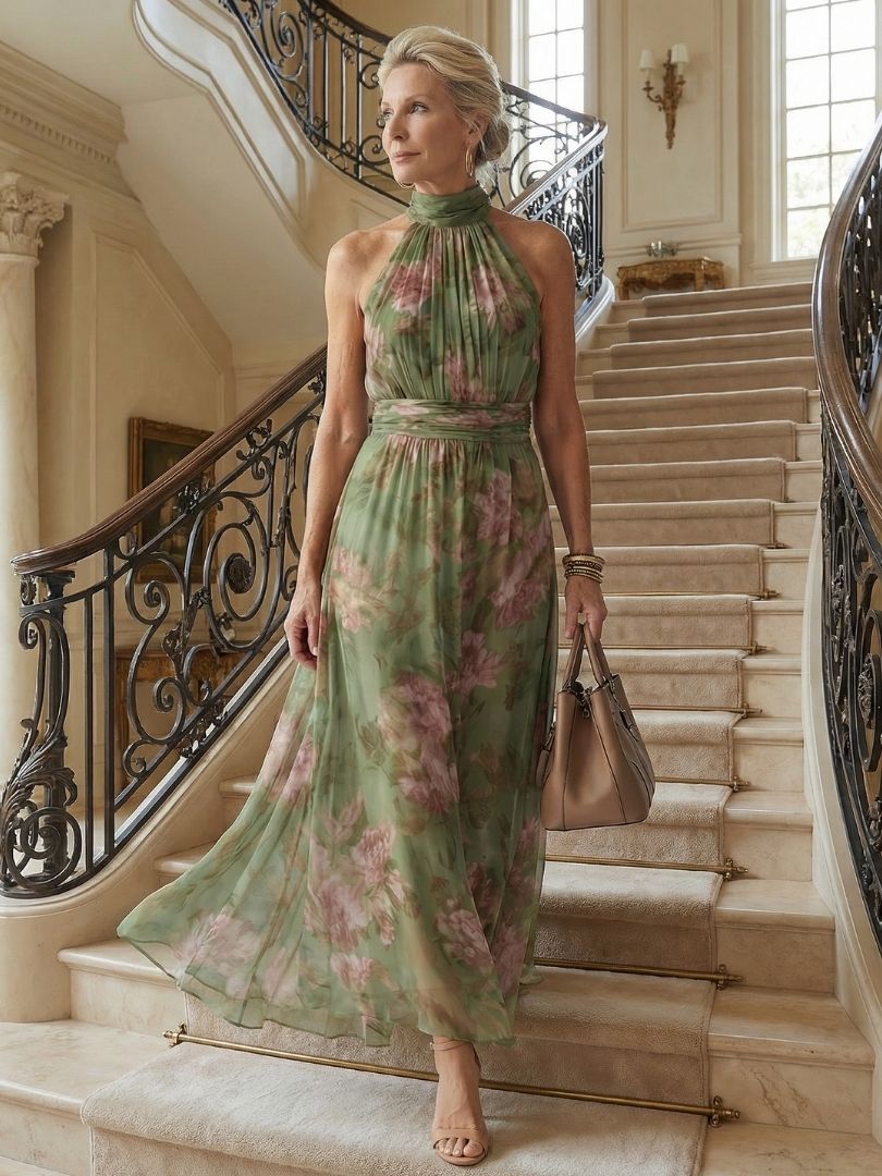 Amelia | Vestido Midi con Escote Halter