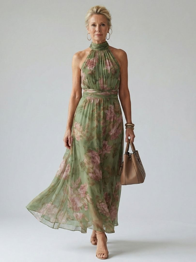 Amelia | Vestido Midi con Escote Halter