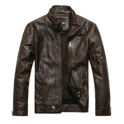 Elegante chaqueta de cuero de estilo americano