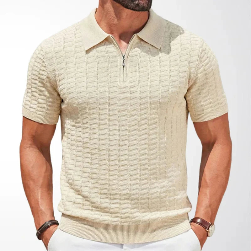 Polo elegante con cremallera
