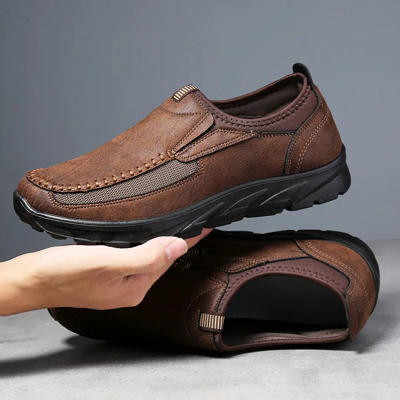 Zapatos casuales de cuero sin cordones