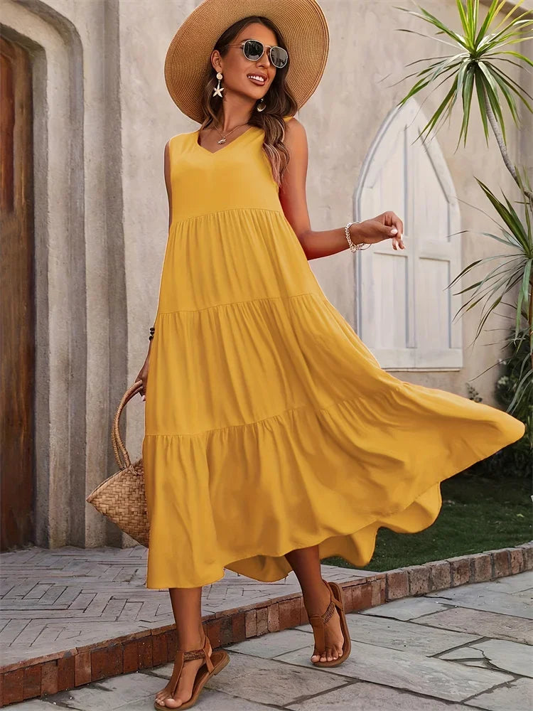 Gabriella™ | Vestido largo acampanado