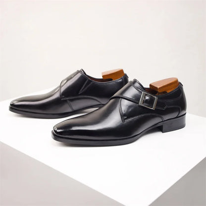Zapatos de cuero italiano con hebilla