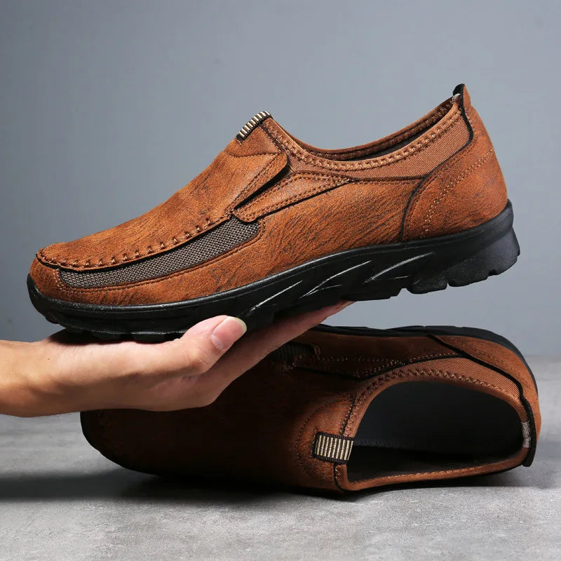 Zapatos casuales de cuero sin cordones