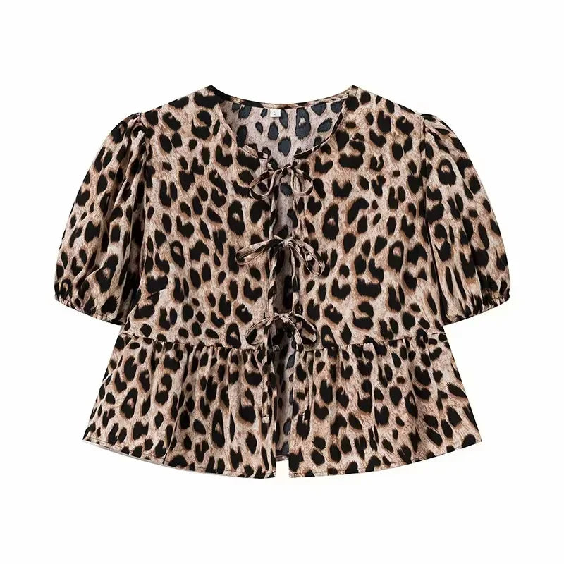 MEGGY™ | Blusa peplum elegante con lazo frontal