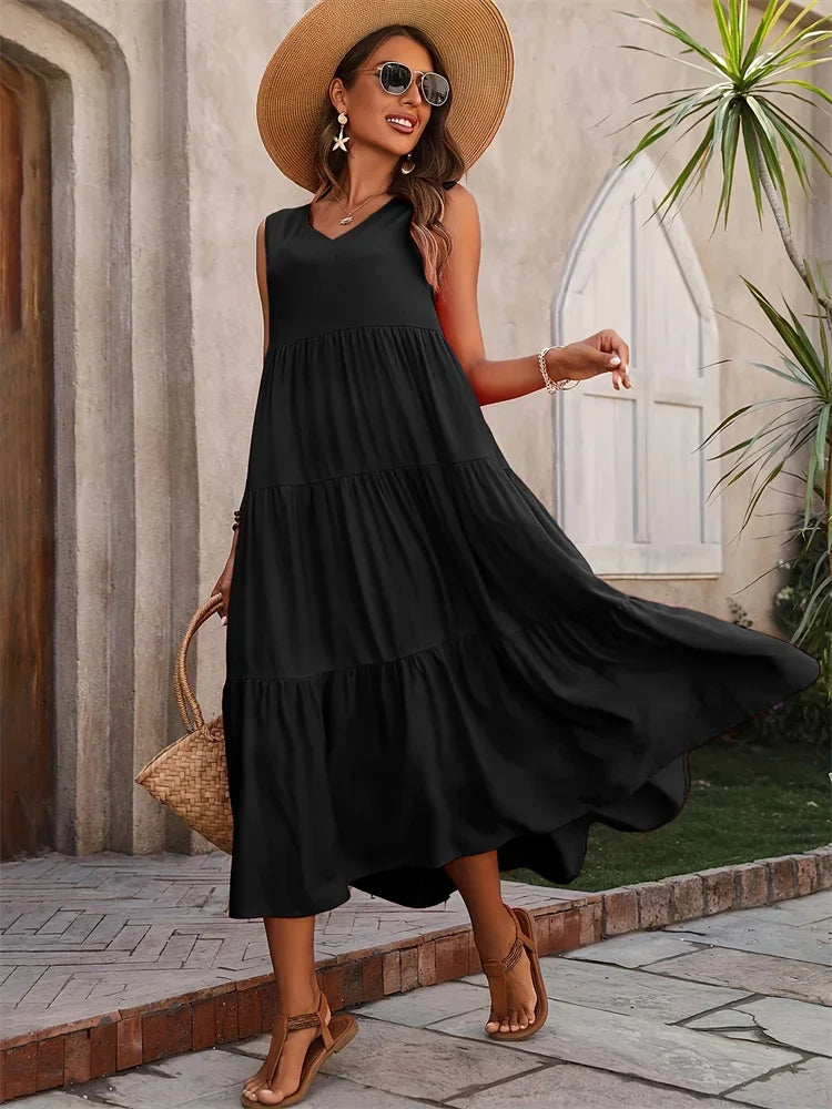 Gabriella™ | Vestido largo acampanado
