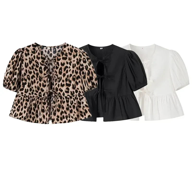 MEGGY™ | Blusa peplum elegante con lazo frontal