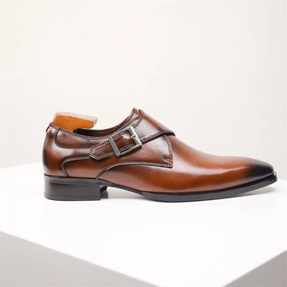 Zapatos de cuero italiano con hebilla