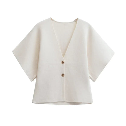JADE | Minimalista, Elegante Blusa con botones
