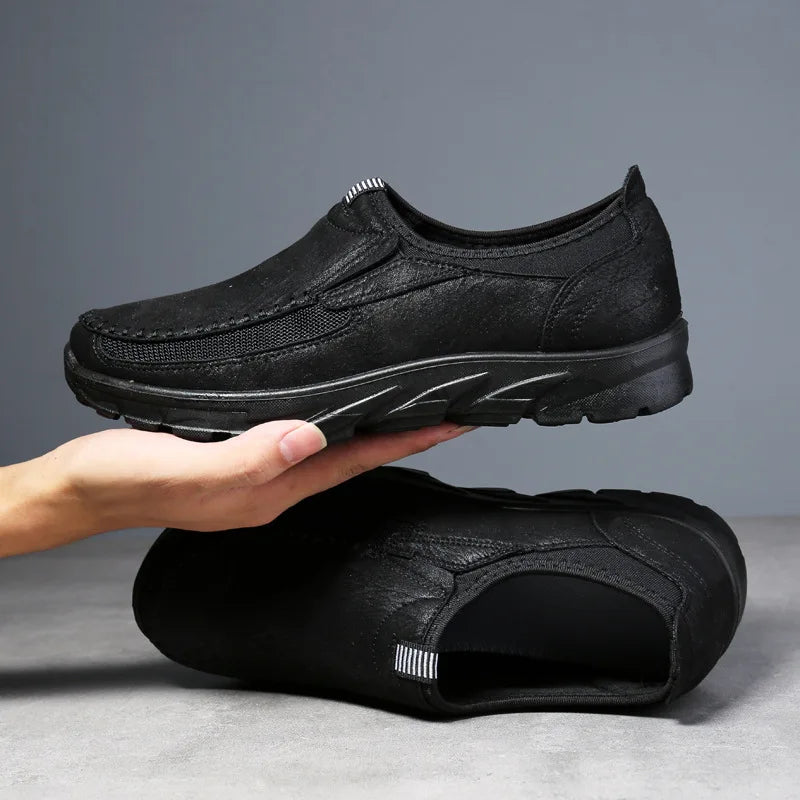 Zapatos casuales de cuero sin cordones