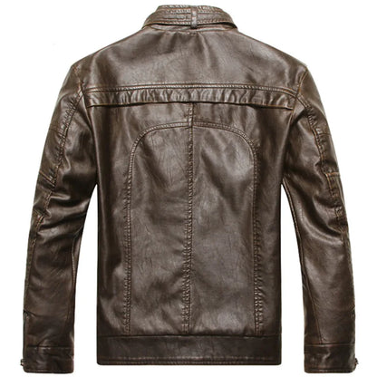 Elegante chaqueta de cuero de estilo americano