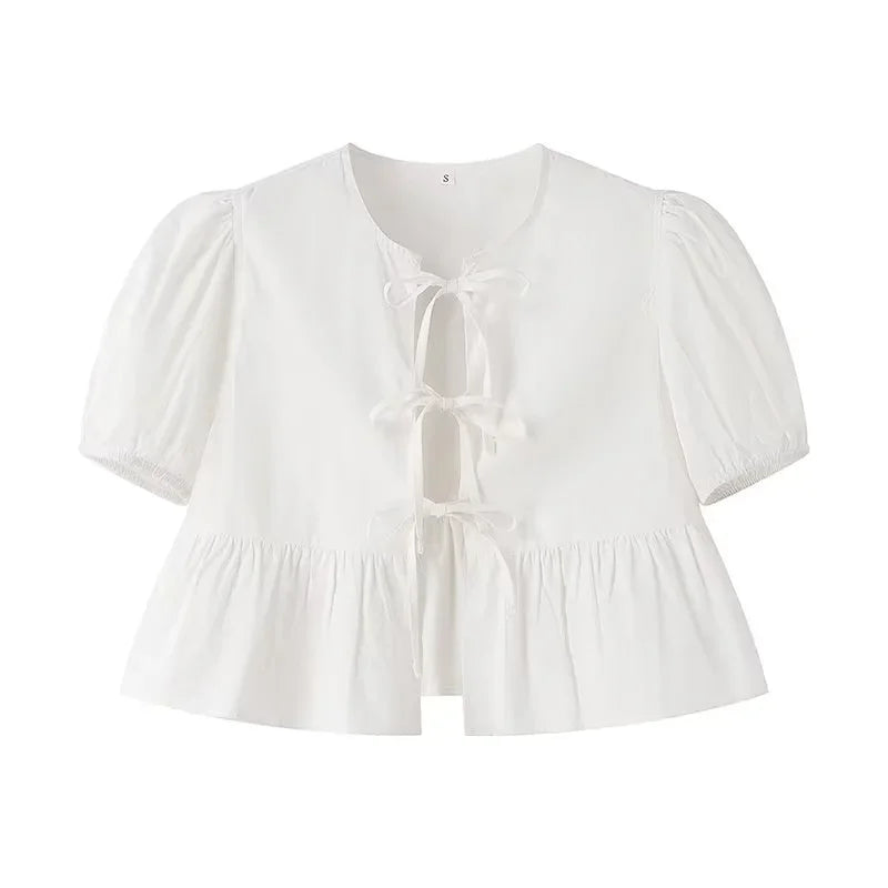 MEGGY™ | Blusa peplum elegante con lazo frontal