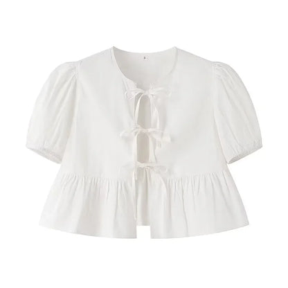 MEGGY™ | Blusa peplum elegante con lazo frontal