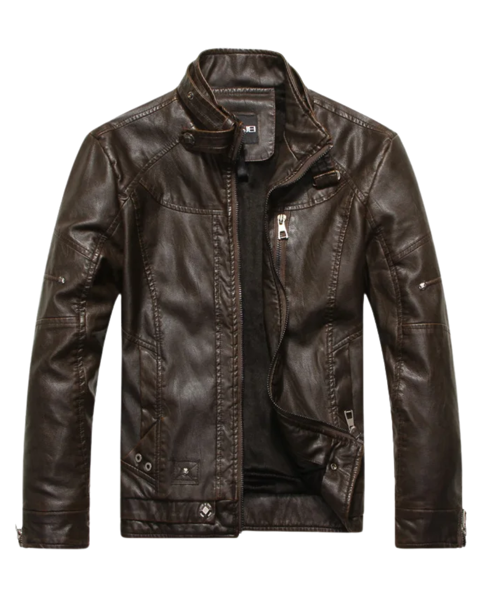 Elegante chaqueta de cuero de estilo americano