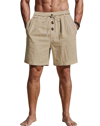 Pantalones cortos informales de algodón y lino