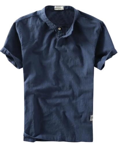 Elegante camisa de verano de algodón y lino