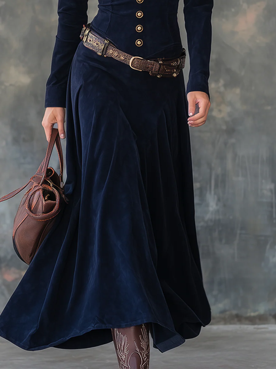 VERA™ |  Vestido maxi elegante de ante sintético