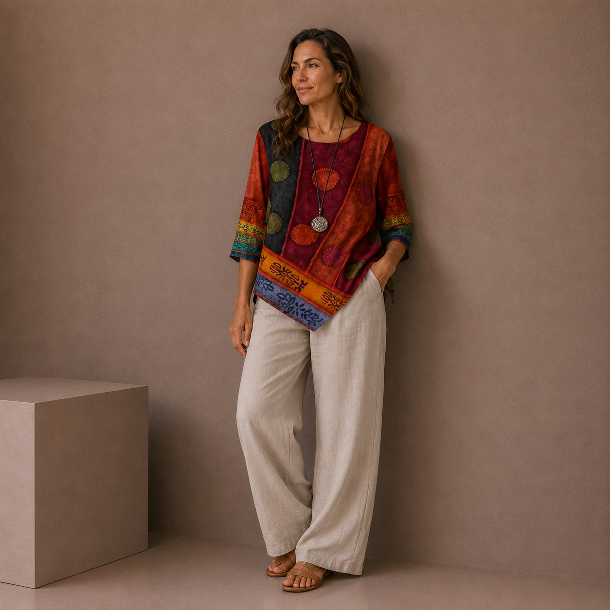 Nura™ | Top suave con estampado artístico