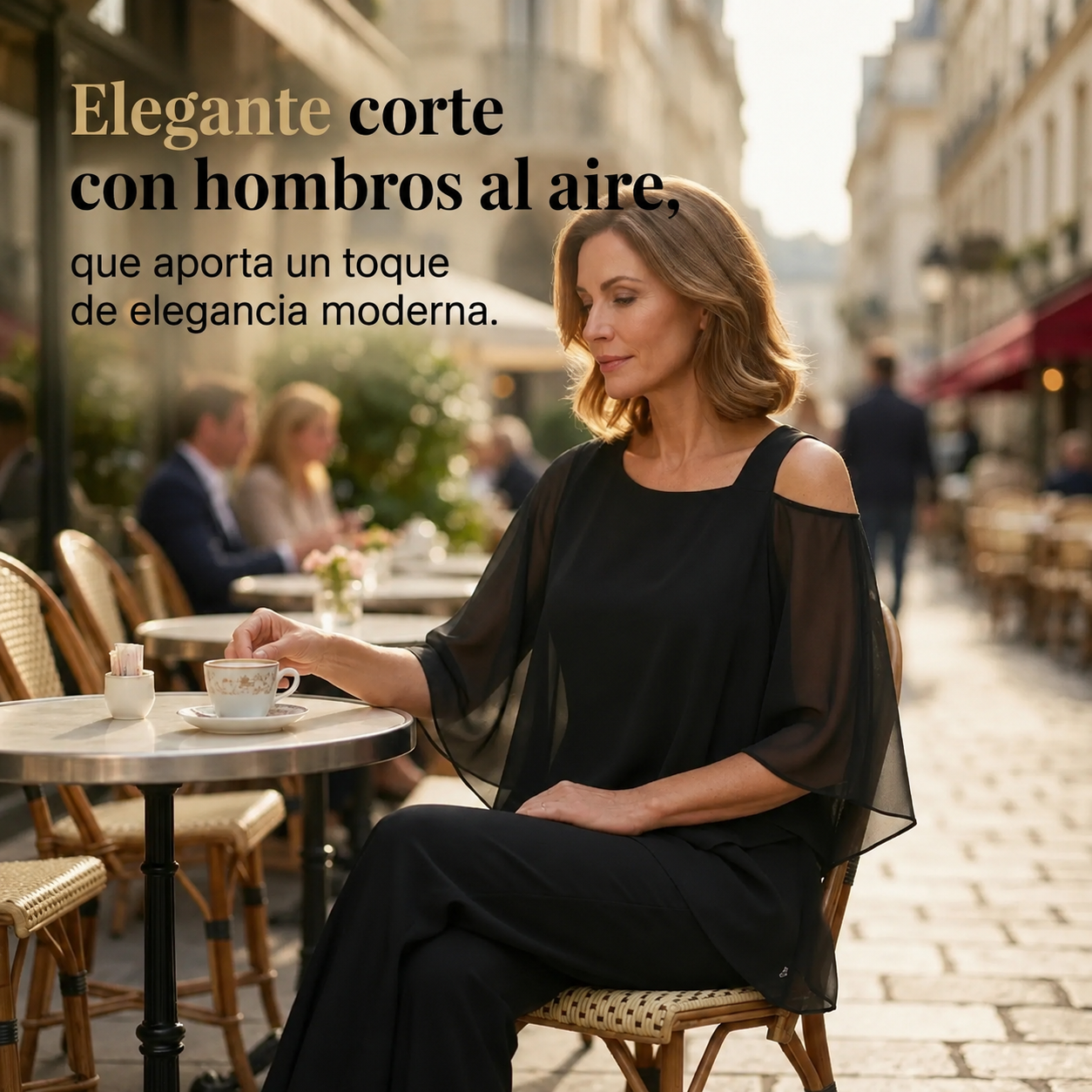 Conjunto de dos piezas para mujer: top asimétrico y pantalones anchos👚👖
