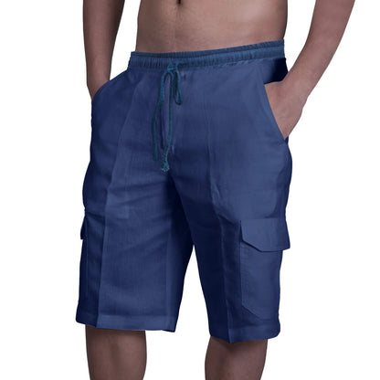 Pantalones cortos cargo de algodón y lino