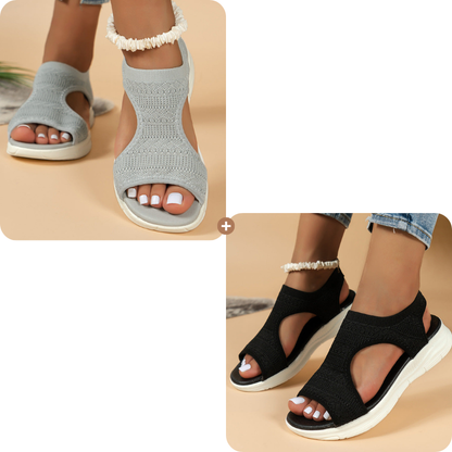Cómodas sandalias planas y transpirables