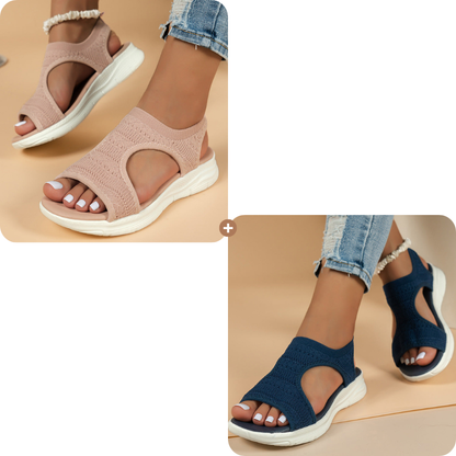 Cómodas sandalias planas y transpirables