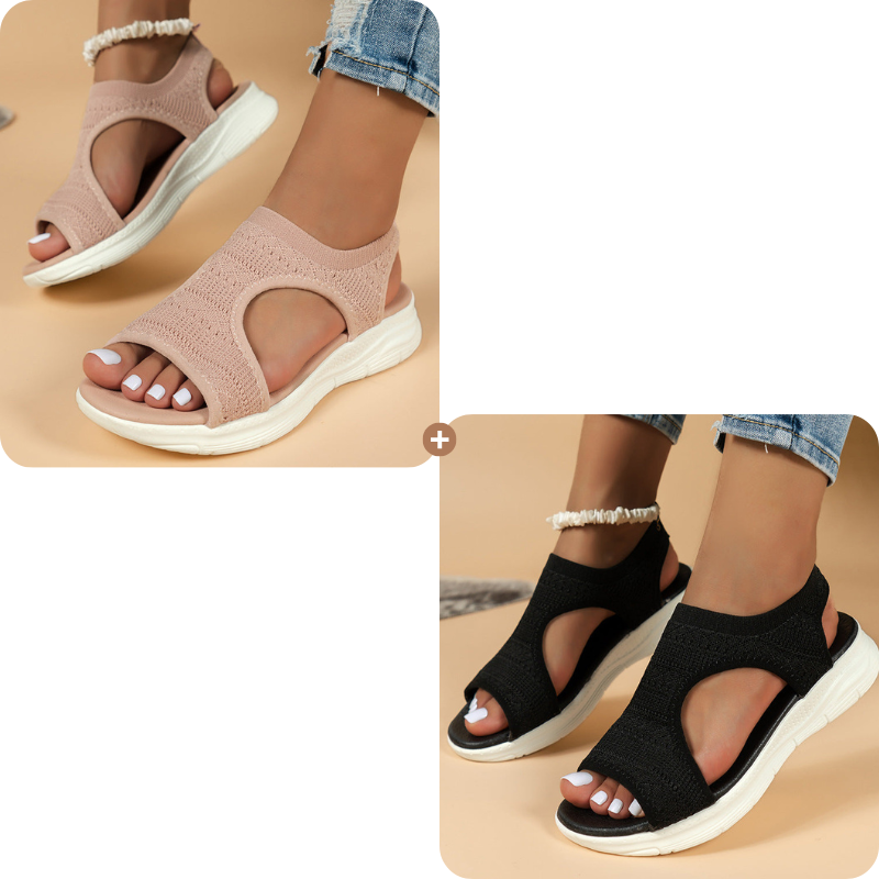 Cómodas sandalias planas y transpirables