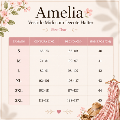 Amelia | Vestido Midi con Escote Halter