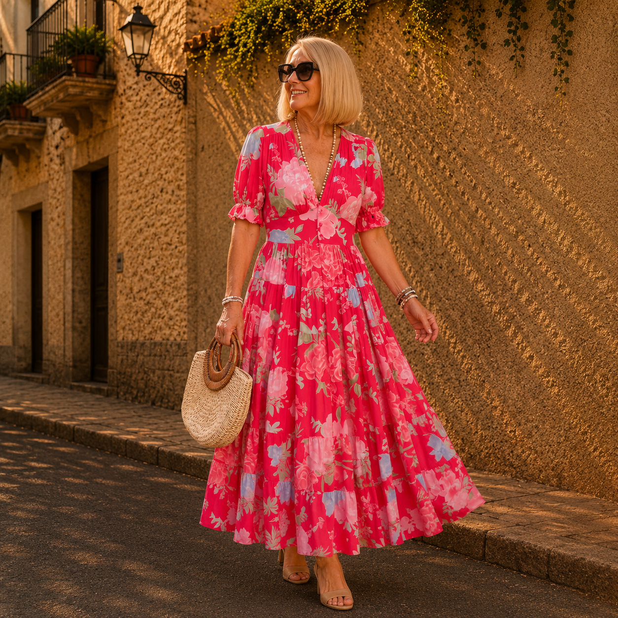 MIRIAM – Vestido floral con cuello en V