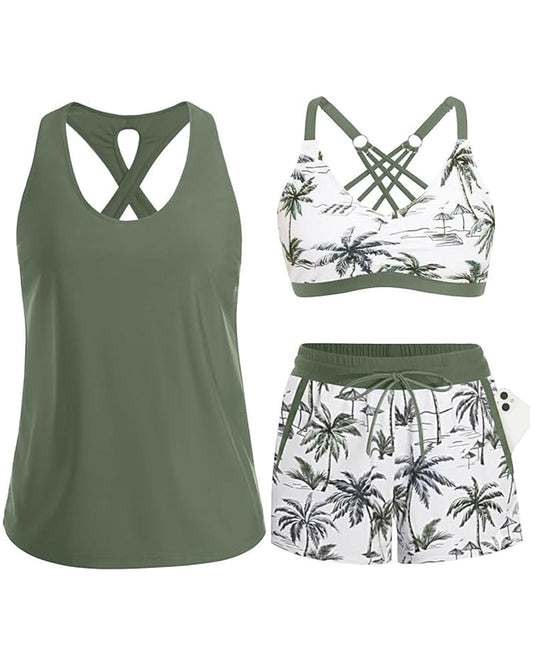 Conjunto de playa con top sin mangas