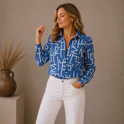 CLARA – Blusa clásica con cuello para mujer