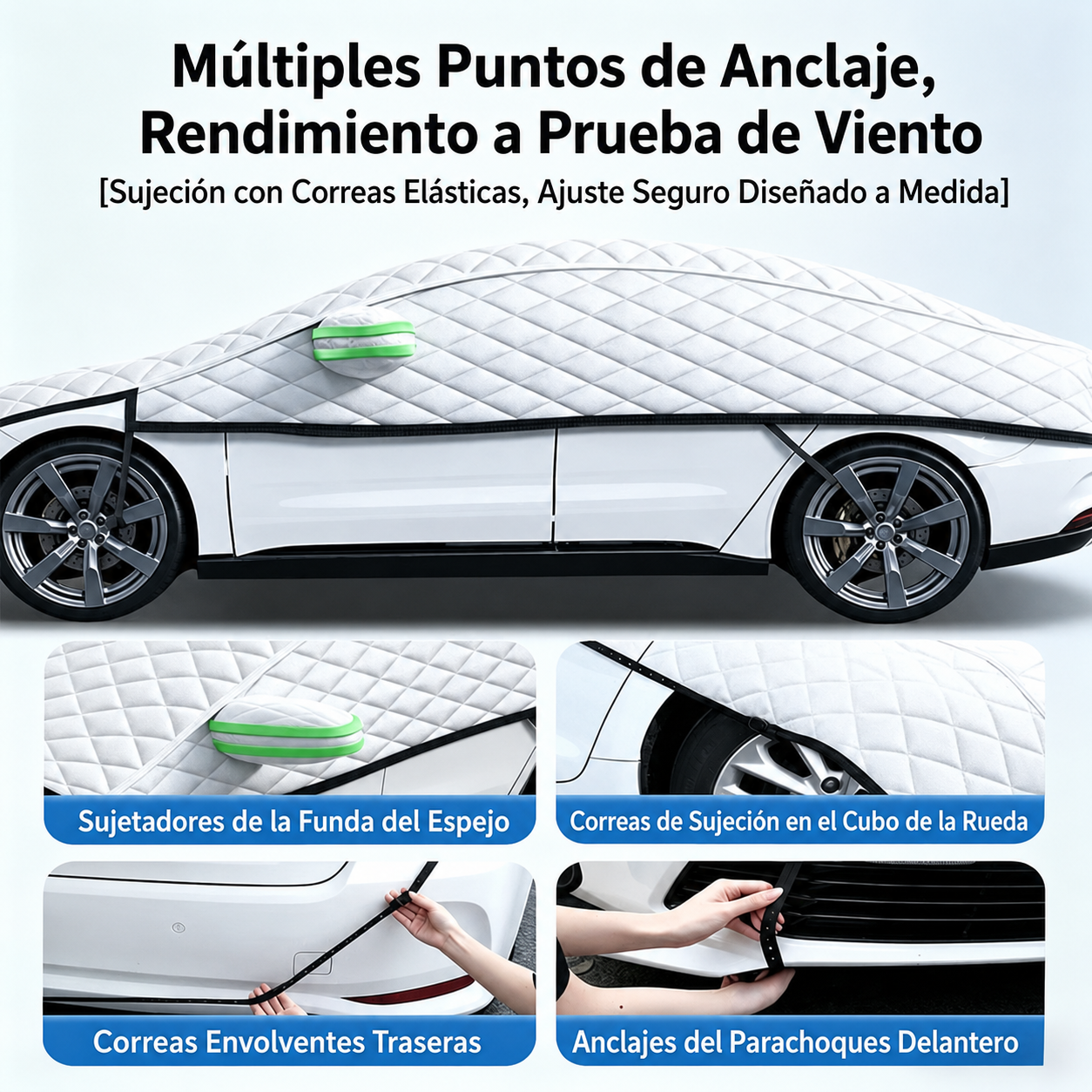Funda parcial gruesa para coche – Protección contra el sol y la nieve