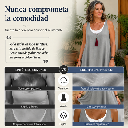 Vestido veraniego sin tirantes con efecto superpuesto