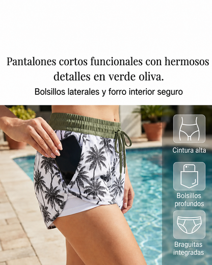 Conjunto de playa con top sin mangas