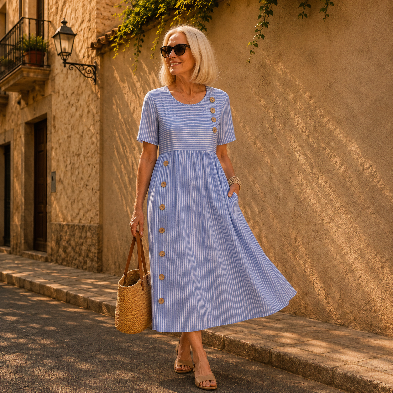 Julia | Vestido midi a rayas