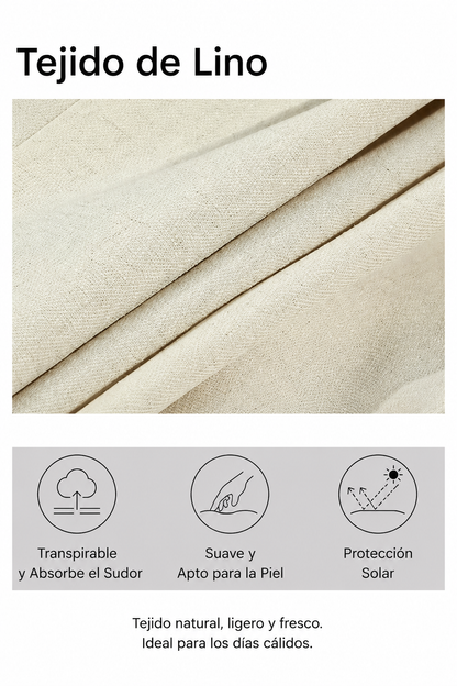 Traje de dos piezas de lino con solapas en pico para hombre