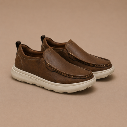 Zapatos cómodos de cuero sin cordones